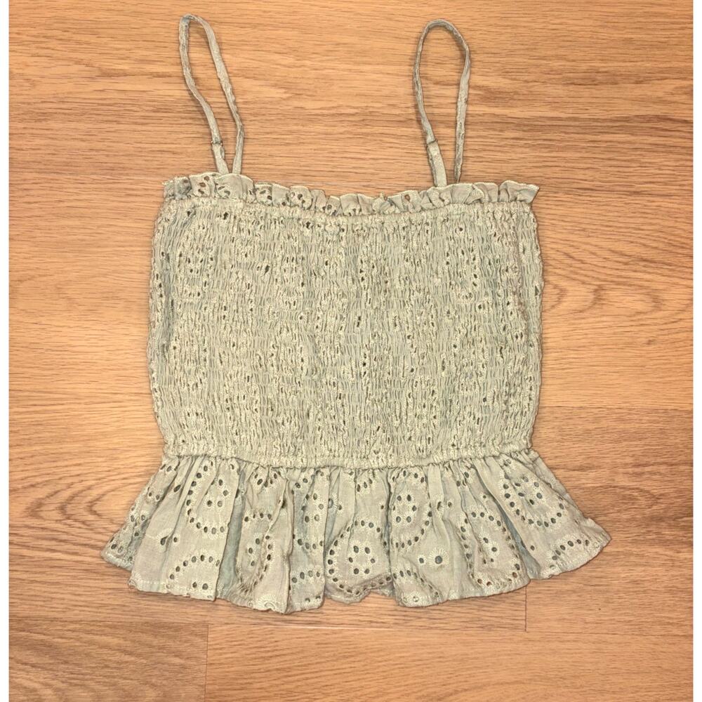 Lulus light green eyelet tank top womens size XS NWT